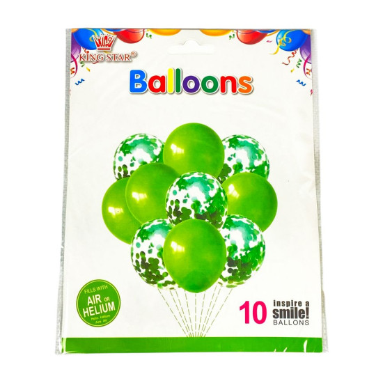 Набор из 10 шаров, микс цветов (QQTZ-14-green)