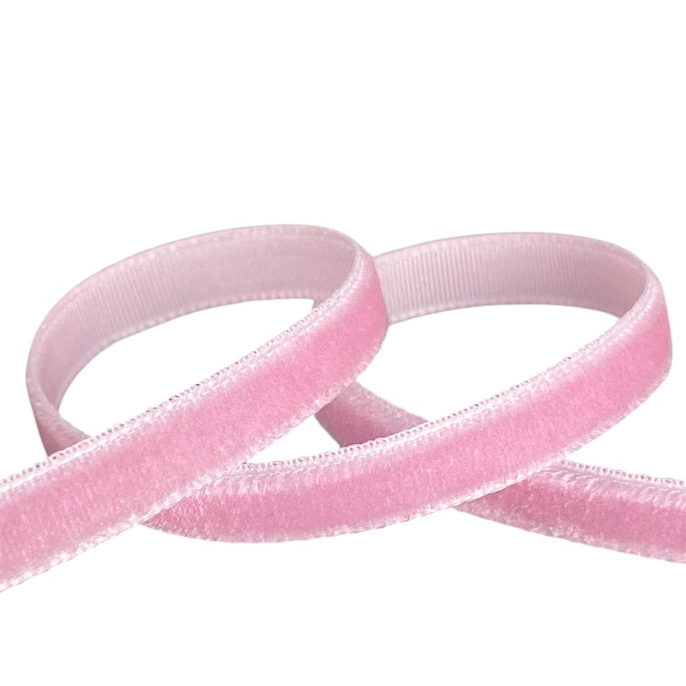 Оксамитова стрічка  0,6 см х 50 ярдів Рожевий Marill (D00806- C 18)