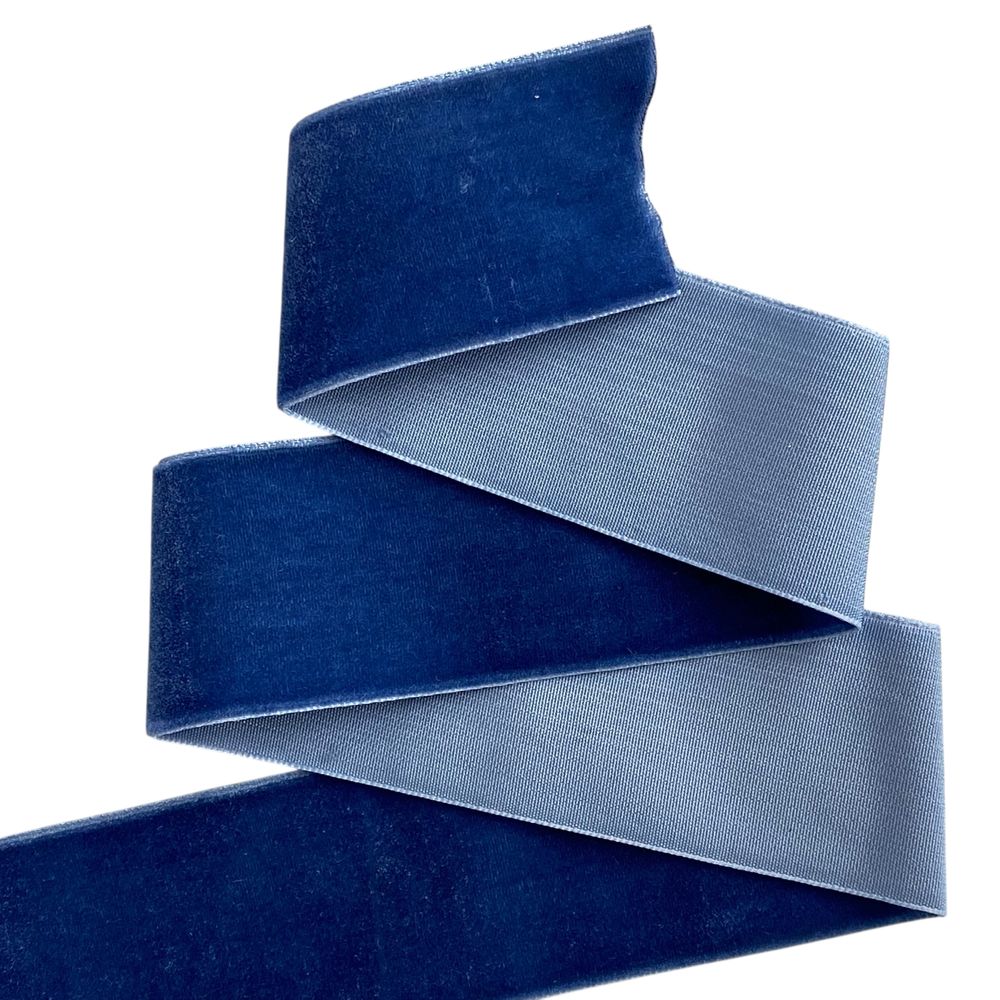 Оксамитова стрічка  5 см (±5мм) х 20 ярдів Синій Marill (D00850- C 67)