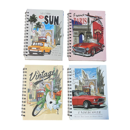 Зошит А5 на спіралі,  80 аркушів 80г/м2 клітинка,  "Ретро" (1813-15)