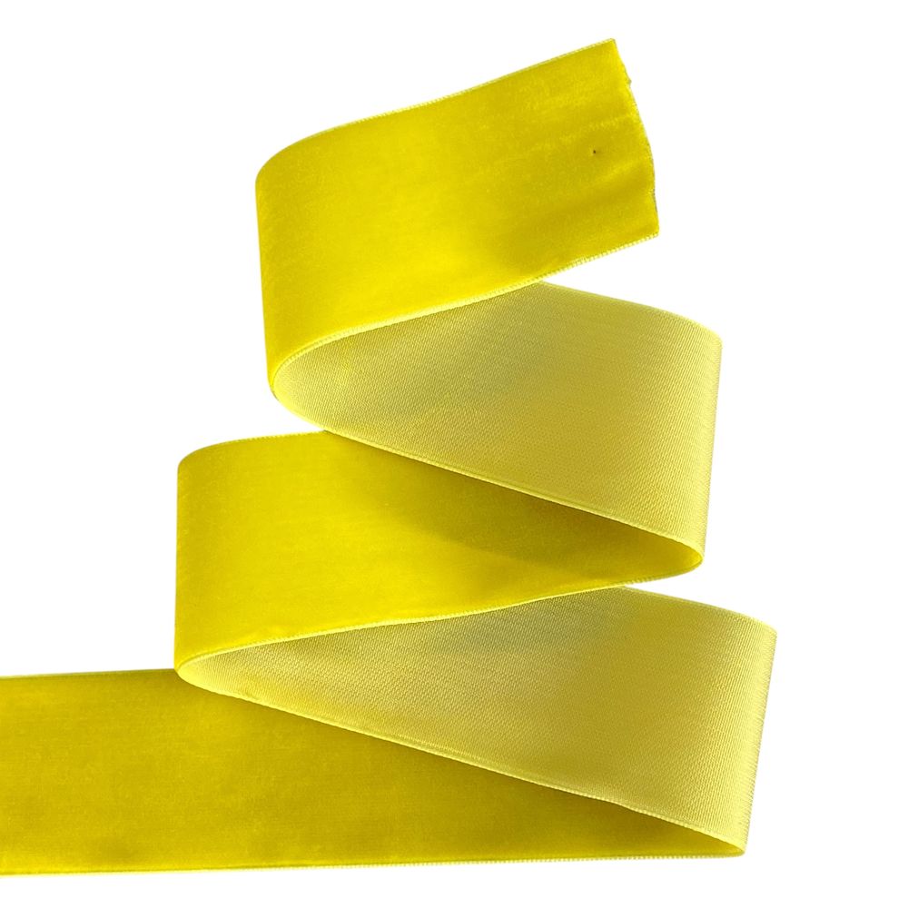 Оксамитова стрічка  5 см (±5мм) х 20 ярдів Жовтий Marill (D00850-   15)