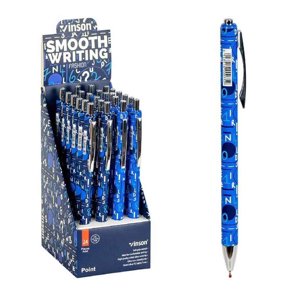 Ручка кулькова автомат синя, 0.7мм,  Vinson Синій Vinson (K36)