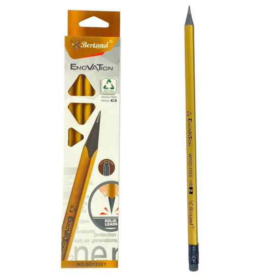 Карандаши чернографитные, HB, треугольные пластиковые, золотые Золотой Без бренда (BD1336Y gold)