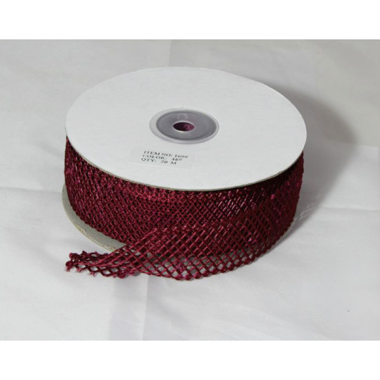 Декоративна тасьма-сітка 4см., 20м. -  спіла вишня (TS4020-48)