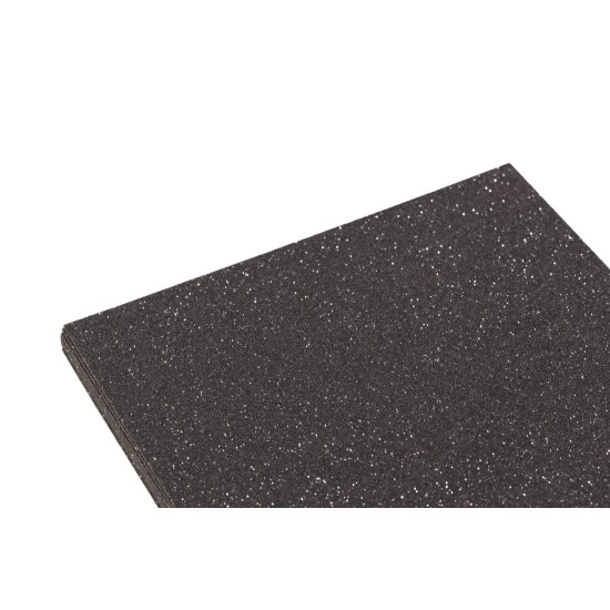 Фоамиран 1,8мм черный с глиттером (10листов) Черный Unison (7948)