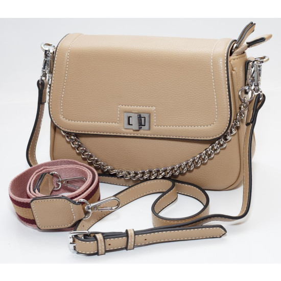 Сумка женская бежевая 17х25,5см экокожа (89001 beige)