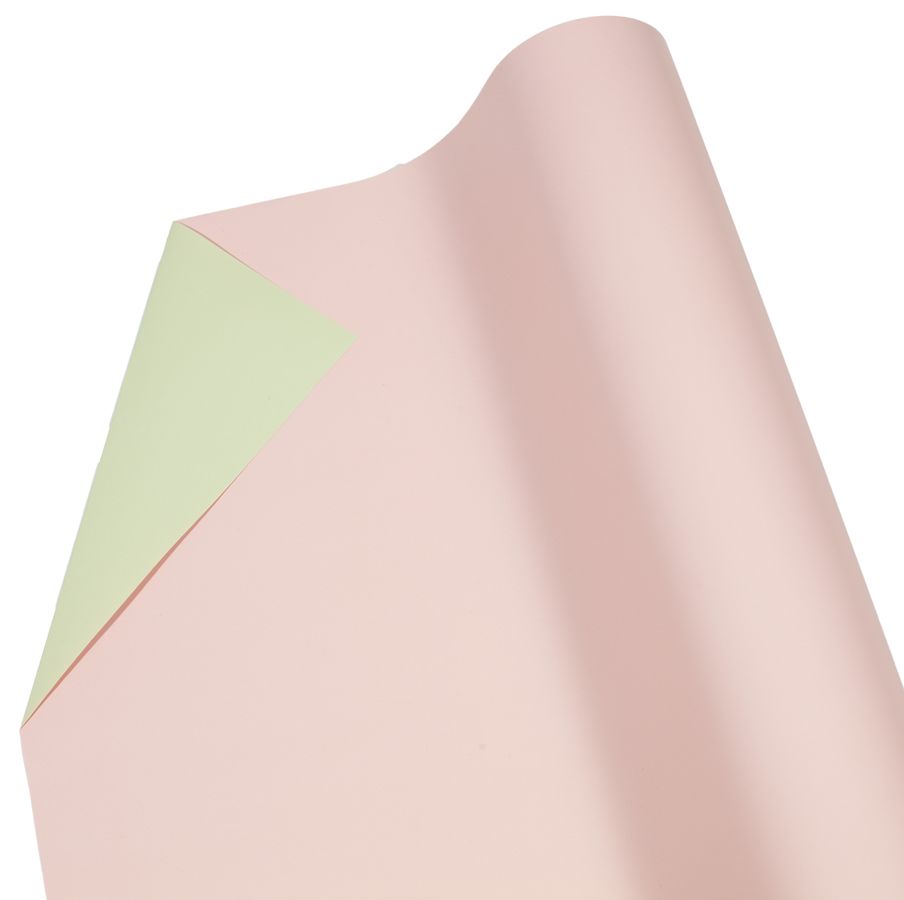 Плівка матова для квітів, 0,6мх9ярд,   двостороння світло рожевий + бежевий (P2TD-14)