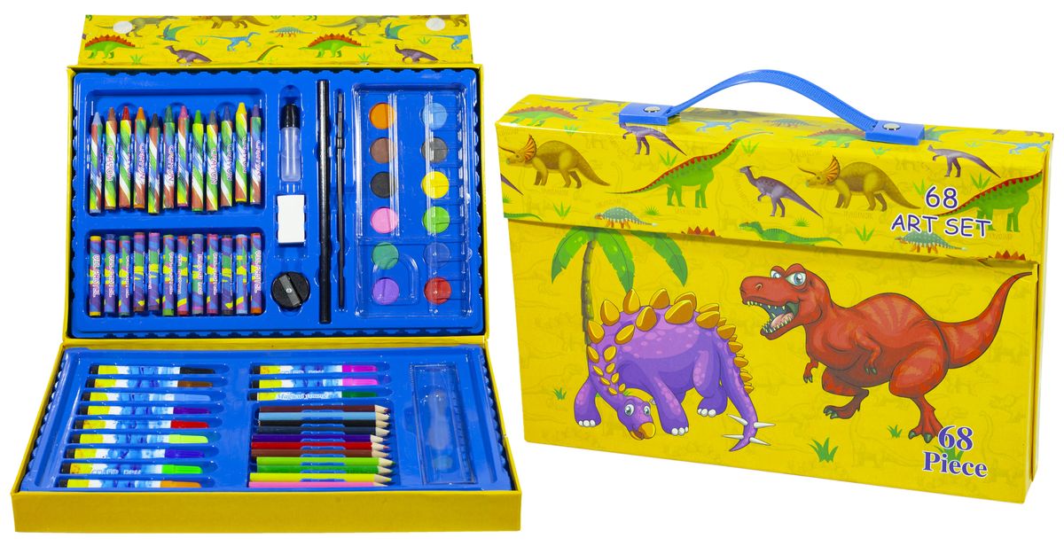 Набір маркерів 68 предметів "Динозавр" в валізі (1 * 24) (DI-68)