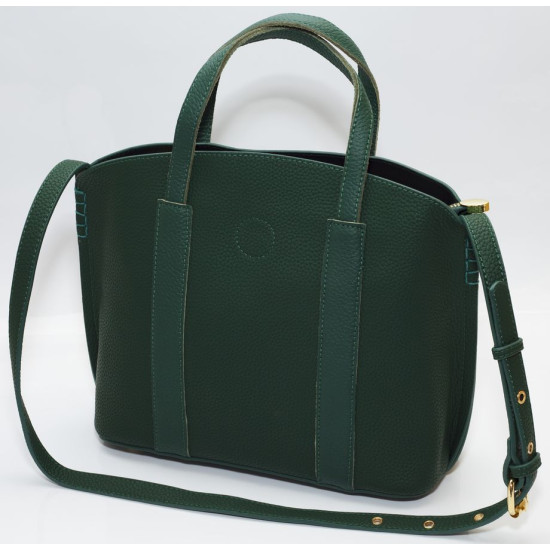 Сумка жіноча  зелена 24х36см + косметичка 21х27 екошкіра (7203  green)