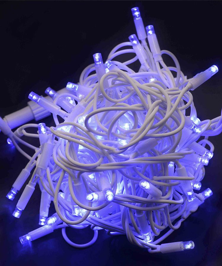 Гирлянда уличная 100 LED 10м  (белый каучук 3,3мм) синий Синий Unison (1432-02)