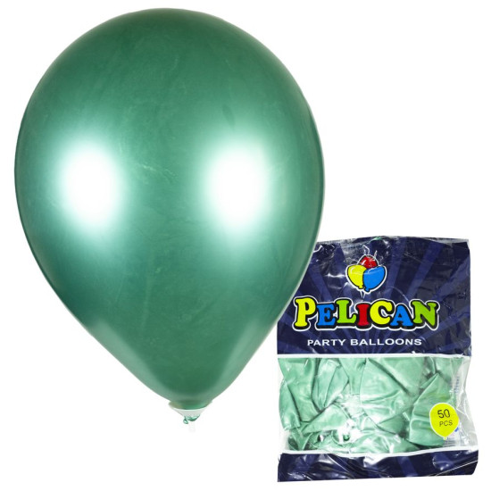 Кульки Pelican 12' (30 см), хром зелений, 50шт/уп Зелений Pelican (822606/1250-606)