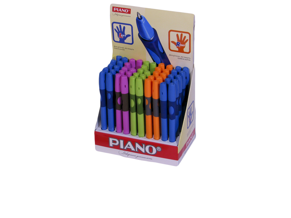 Ручка шариковая Piano синяя для левши тренажер Unison (PT-251синяя для левши)