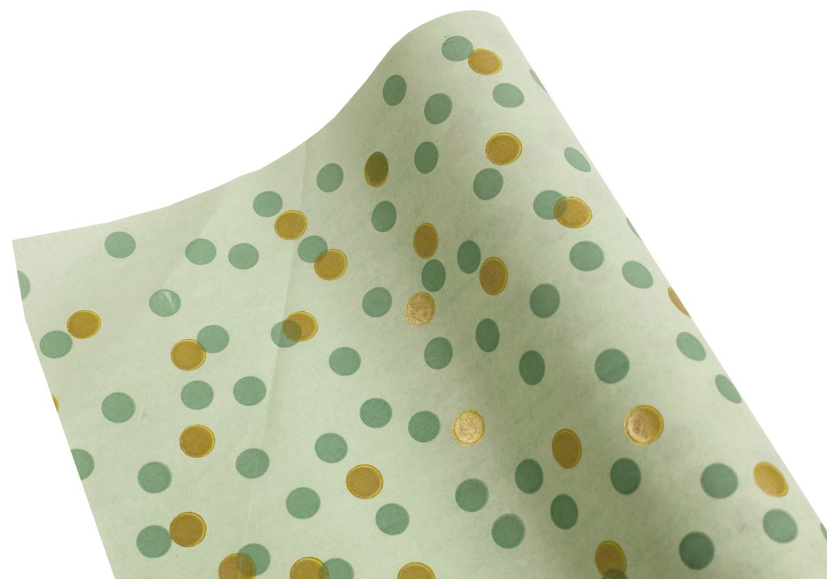 Крафт бумага бирюза в горох (Пт 846.1)