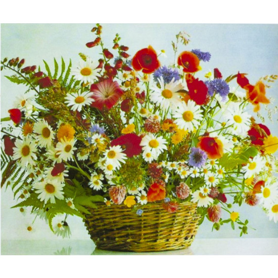 Картина по номерам "Цветы в корзине" 40*50см,крас.-акрил,кисть-3шт. (9275)