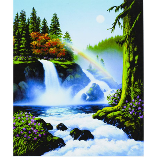 Картина за номерами "Водоспад в лісі" 40 * 50см, крас.-акрил, кисть-3шт. (1 * 5) (9362)