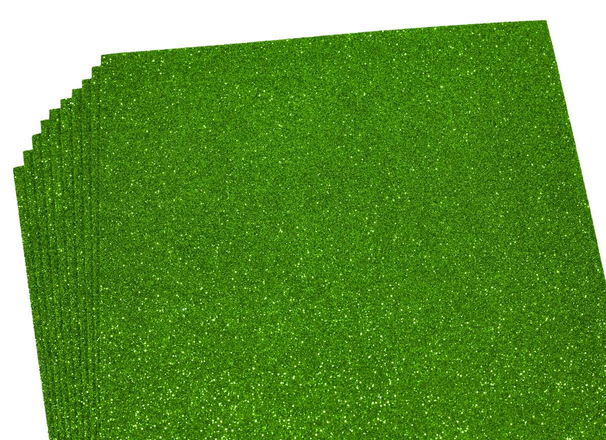 Фоамиран с глиттером 1,7мм, 10 листов, ярко зеленый Зеленый Unison (17GLA4-011)