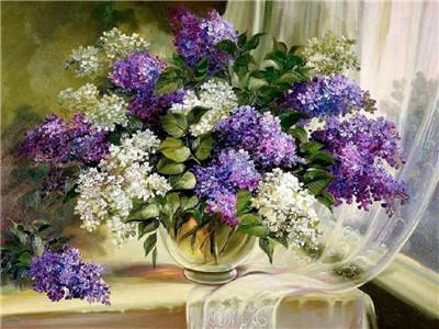 Картина по номерам "Букет сирени" 40*50см,крас.-акрил,кисть-3шт. (RA3541)