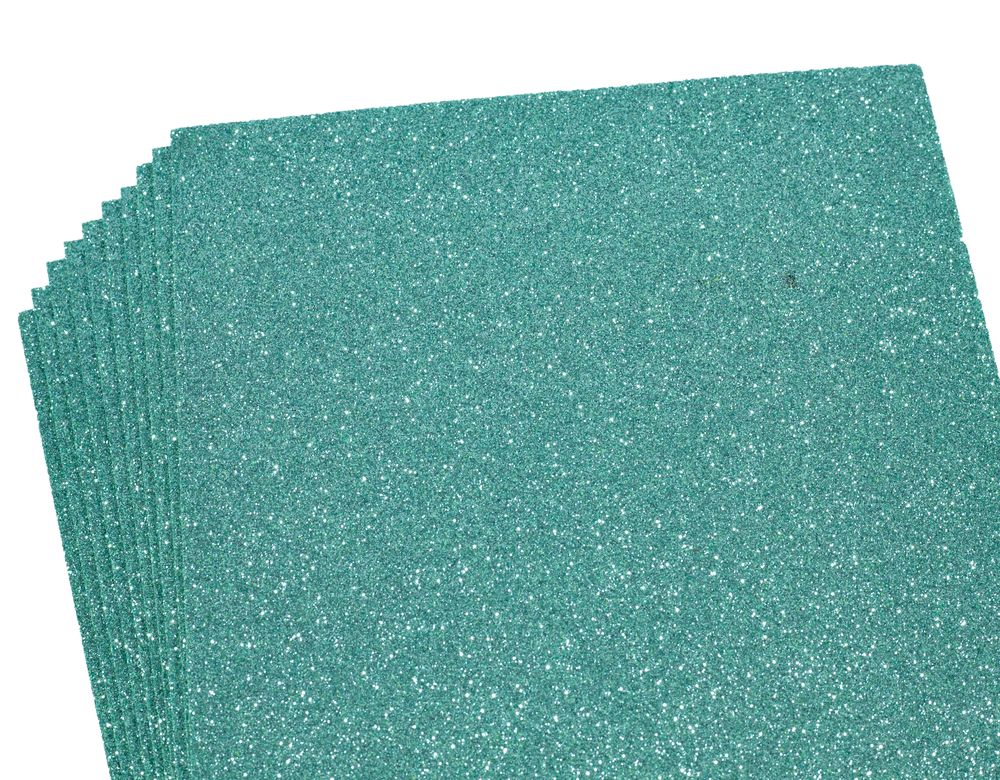 Фоамиран 1,7мм темно бирюзовый с глиттером   10листов (17GLA4-031)