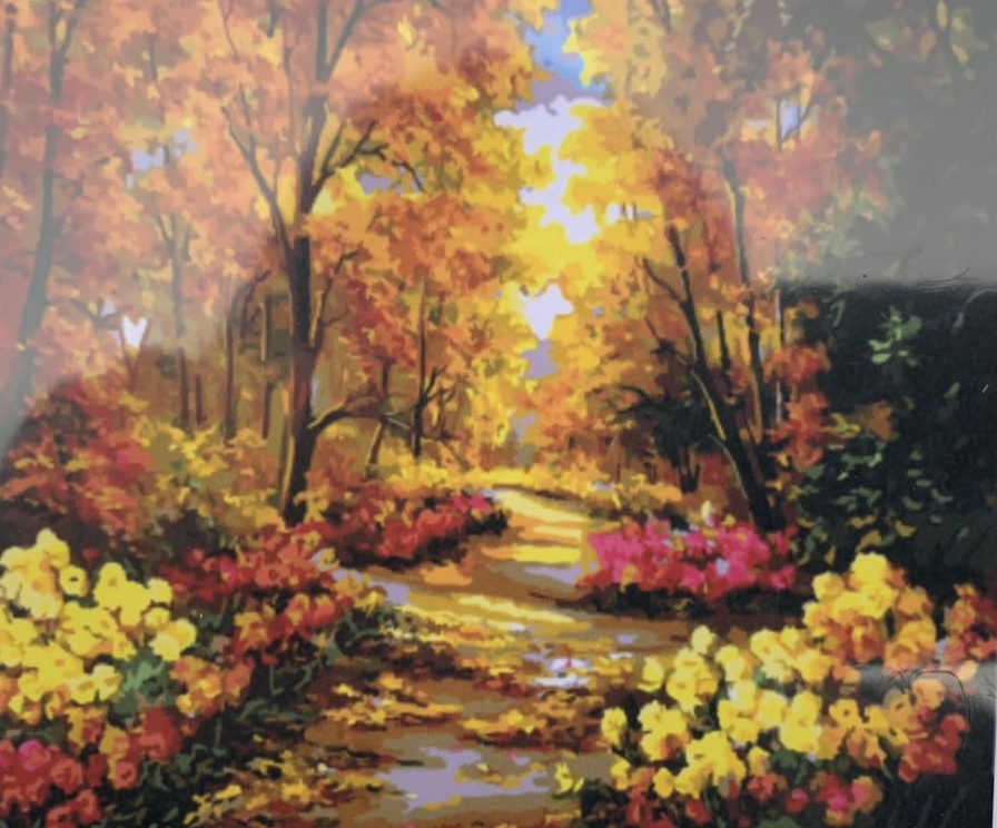 Картина по номерам "Лесная дорога" 40*50см,крас.-акрил,кисть-3ш (6074EOTG_B)