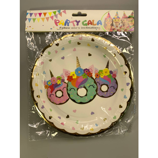 Тарелки картонные "Единорог", 6шт/уп Белый Unison (7500-37)