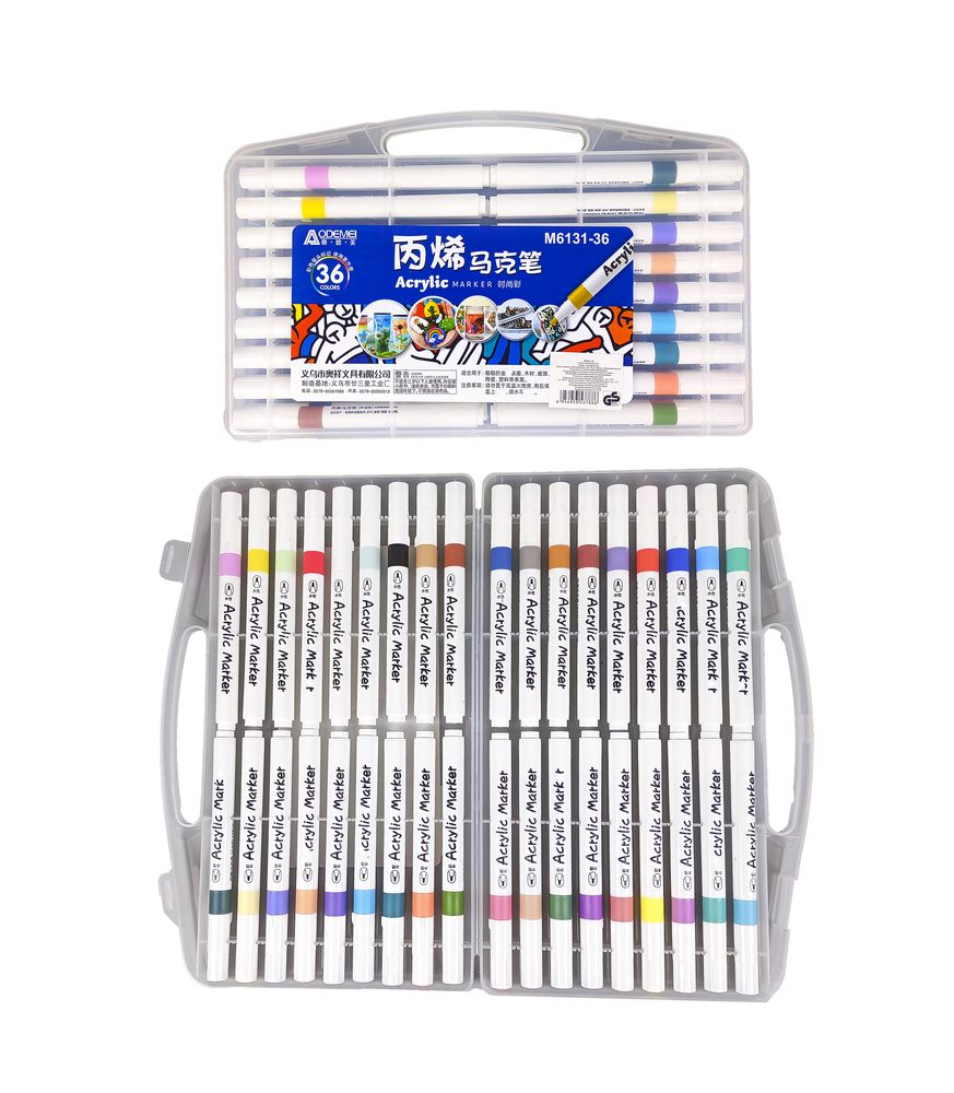 Набор акриловых скетч маркеров Aodemei 36шт Разноцветный Без бренда (6131-36M)