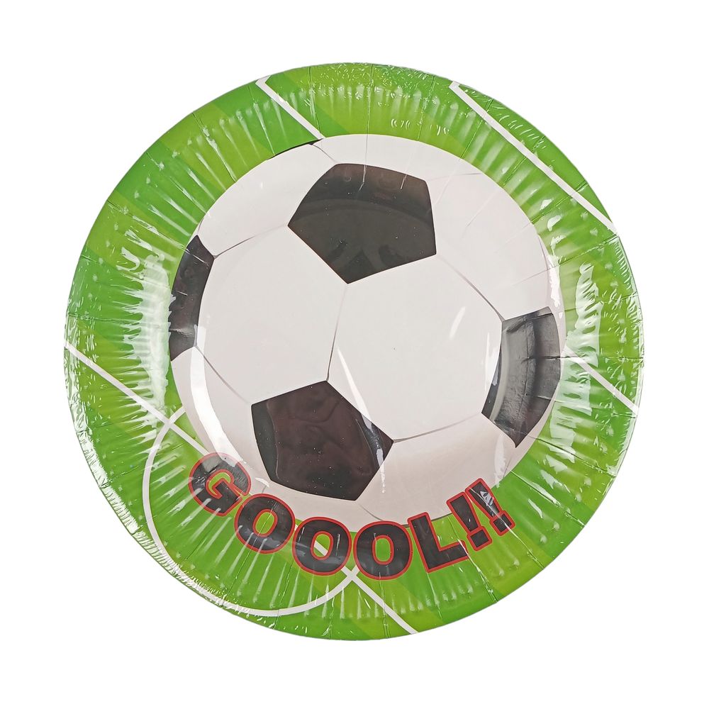 Тарелки картонные 23см "Футбол" 10 штук, 250гр Зеленый Unison (7332 CP)