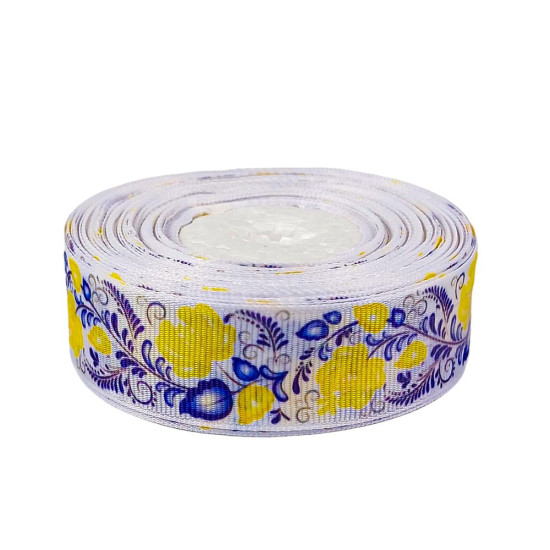 Лента репсовая 25мм х 21м Желто-синий Unison (LR2521-10)