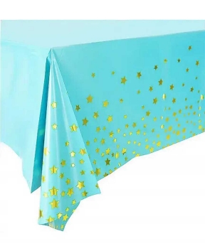 Скатертина блакинта 137 х 183см, Золото зірочка Рожевий Без бренду (871025)