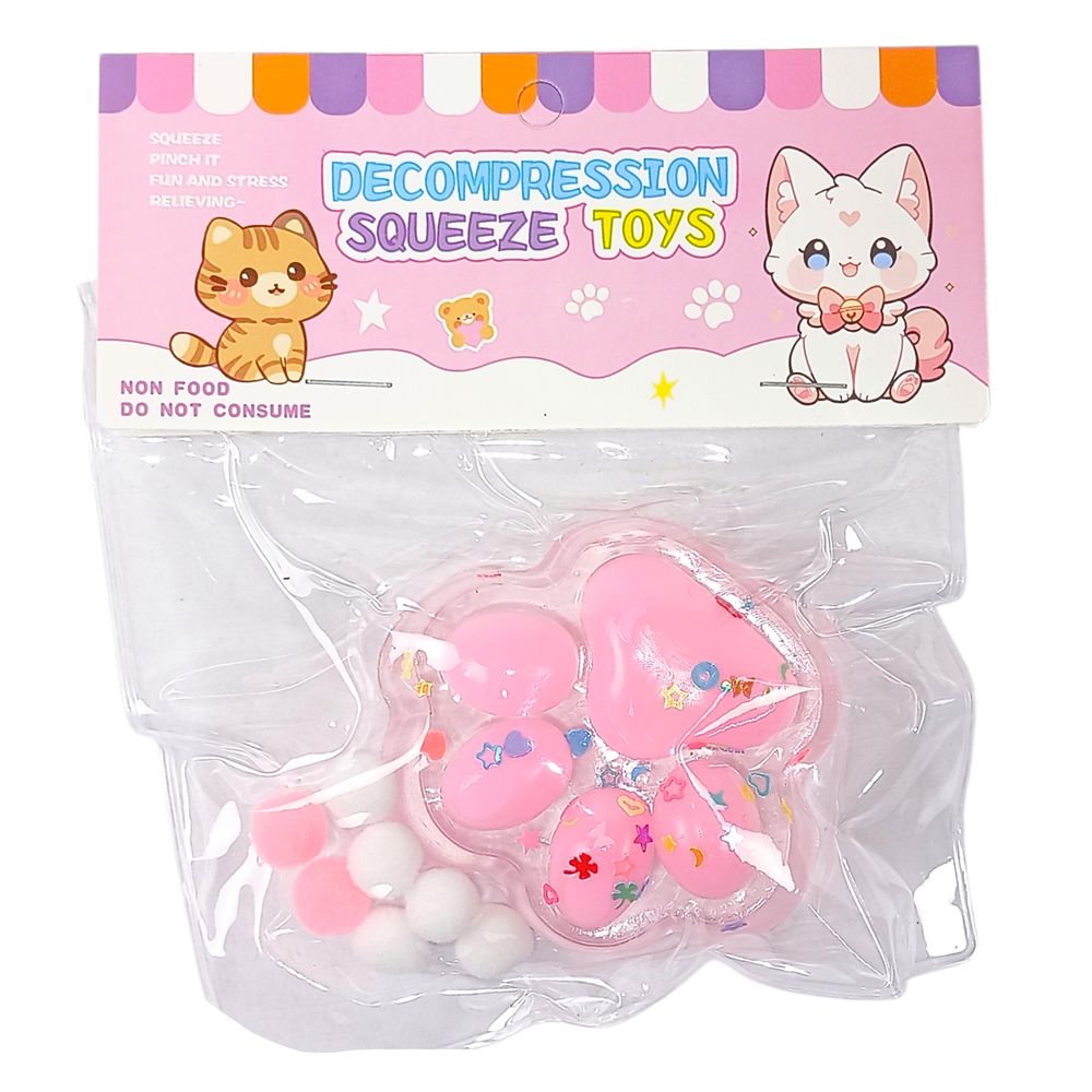 Таба сквиш антистресс  Лапка прозрачная (712223 pink)