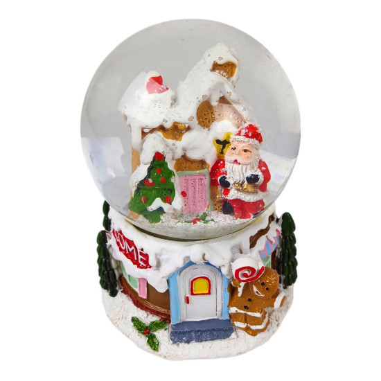 Сувенир светящийся  "Шар снежный 80мм - Пряничный Домик" 4 вида (8854)