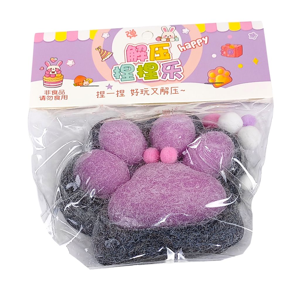 Таба сквіш антистрес  лапка хутряна араматизована 12см  бузкова (713002 lilac + black)