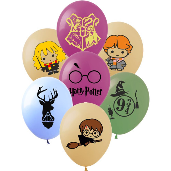 Шарики  латексные 12"(30сm) "Гарри Поттер" пастель 1-стор 10шт (820112)