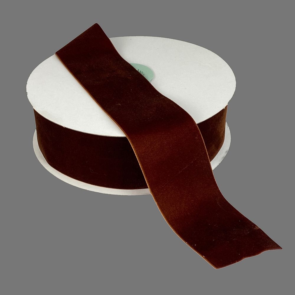 Оксамитова стрічка  5 см (±5мм) х 20 ярдів Коричневий Marill (D00850- C 48)