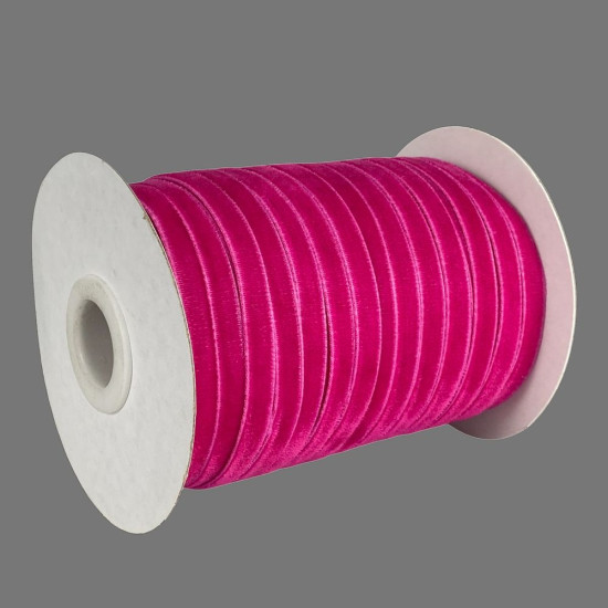 Оксамитова стрічка  0,6 см х  50 ярдів Рожевий Marill (D00806- C 20)