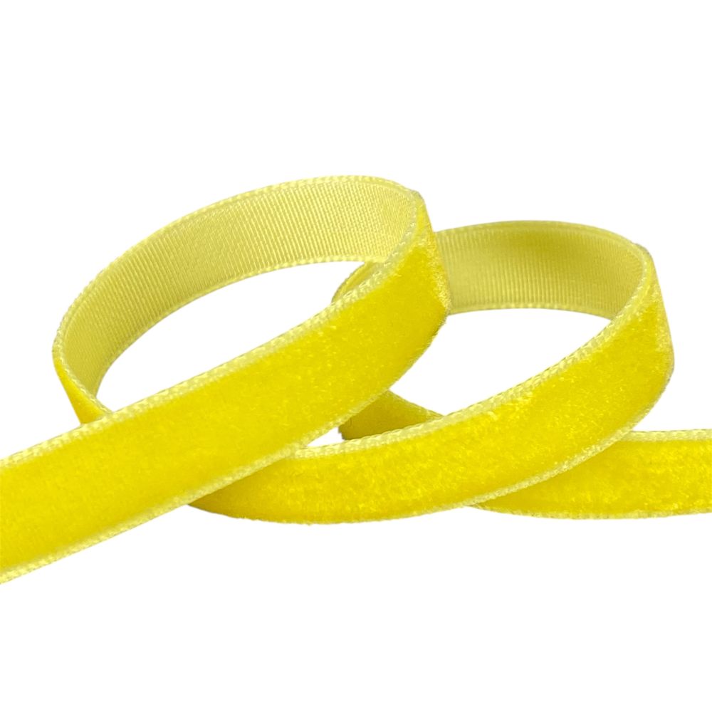 Оксамитова стрічка  1,0 см х 50 ярдів Жовтий Marill (D00910- C 15)