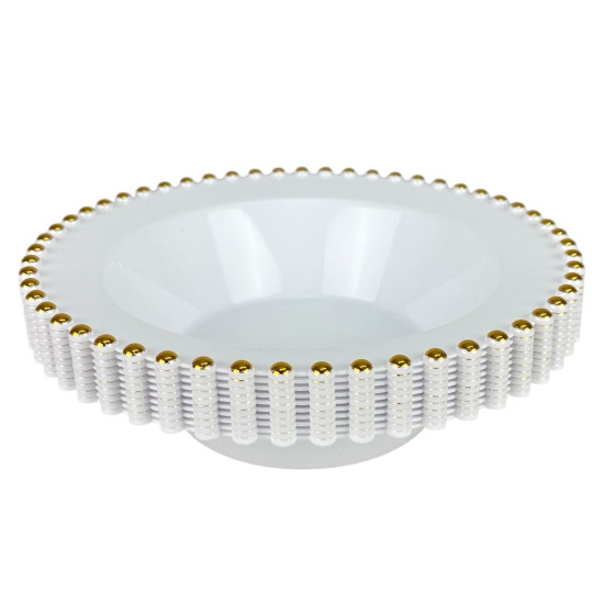 Тарелки золотые пластиковые многоразовые  18 х 18см, 10шт/уп (7500-207)