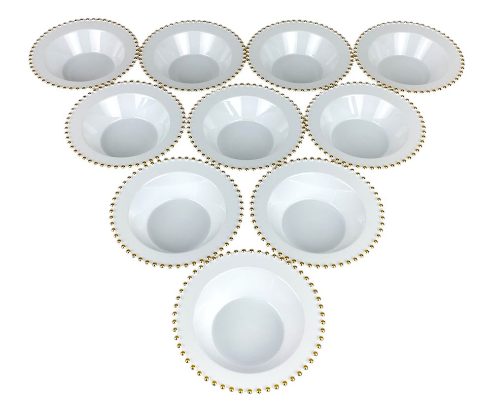 Тарелки золотые пластиковые многоразовые  18 х 18см, 10шт/уп (7500-207)