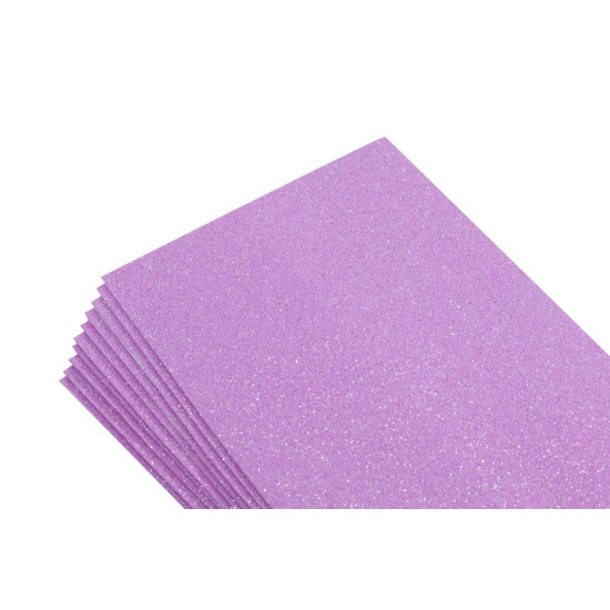 Фоамиран с глиттером  1,8мм, 10 листов, бледно розовый (самоклейка) Фиолетовый Unison (8684)