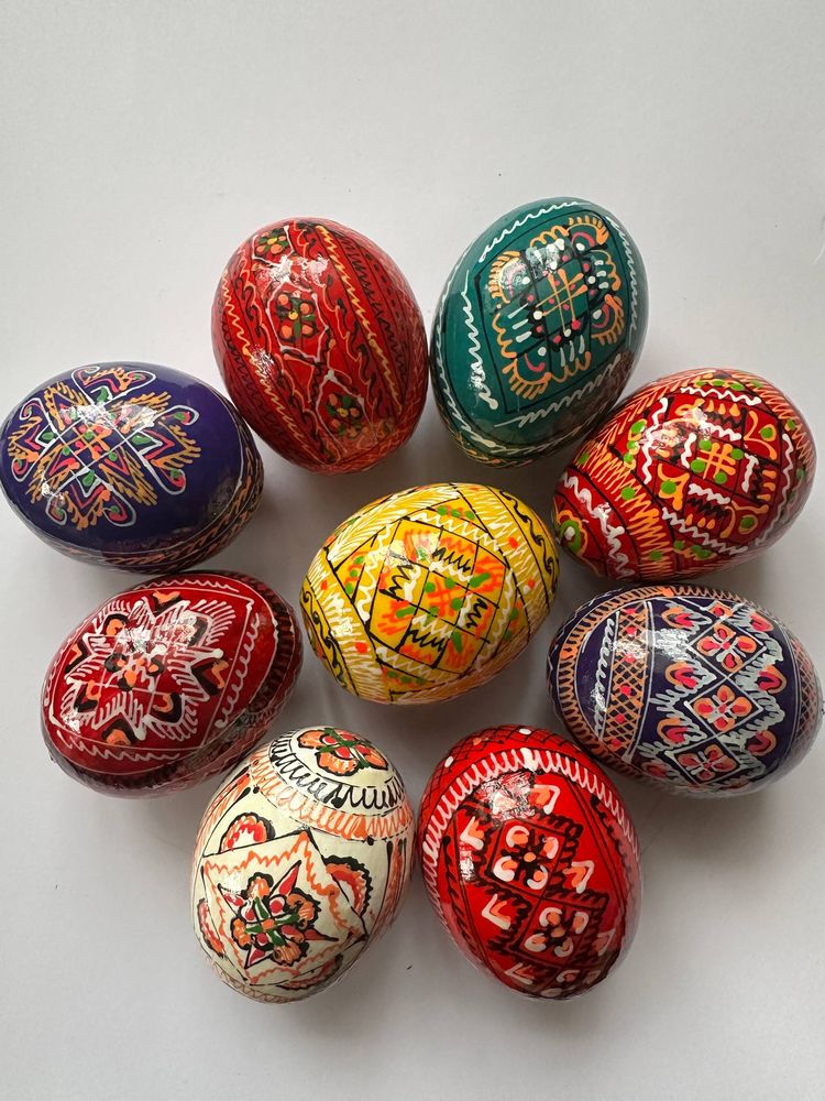 Дерев'яна писанка з розписом 70 х 50мм (1шт) (L00113-1)