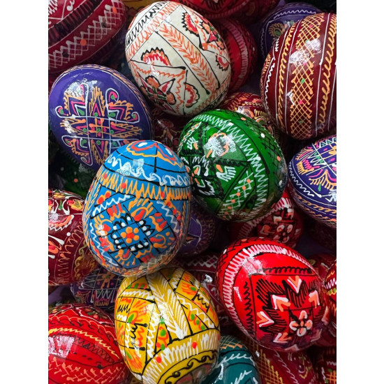 Дерев'яна писанка з розписом 70 х 50мм (1шт) (L00113-1)