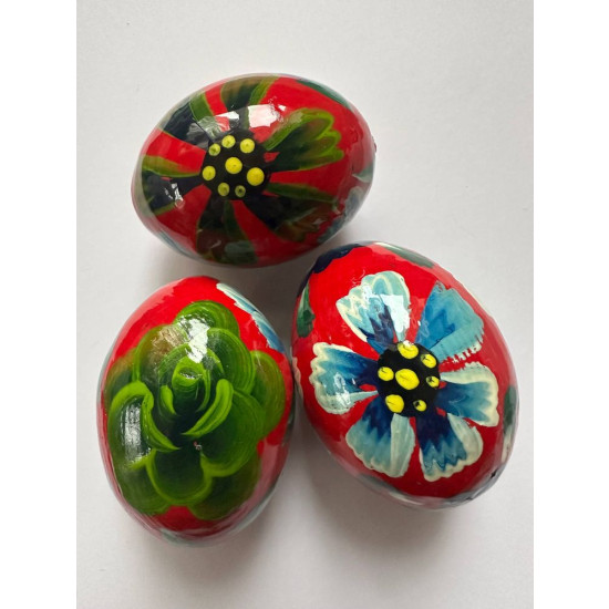 Дерев'яна писанка з розписом 6см (L00113-2)