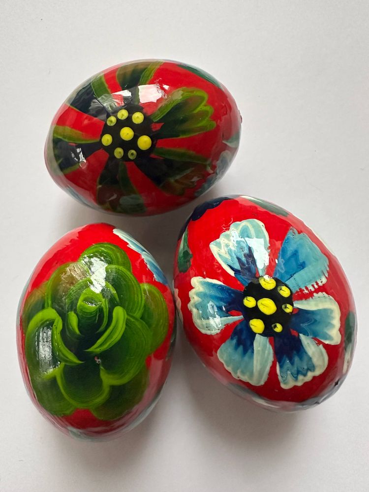 Дерев'яна писанка з розписом 6см (L00113-2)