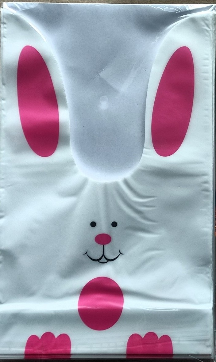 Пакет поліетиленовий з вушками   Зайка 31 х 16 х 20см,  50шт (bl2501-277 pink)
