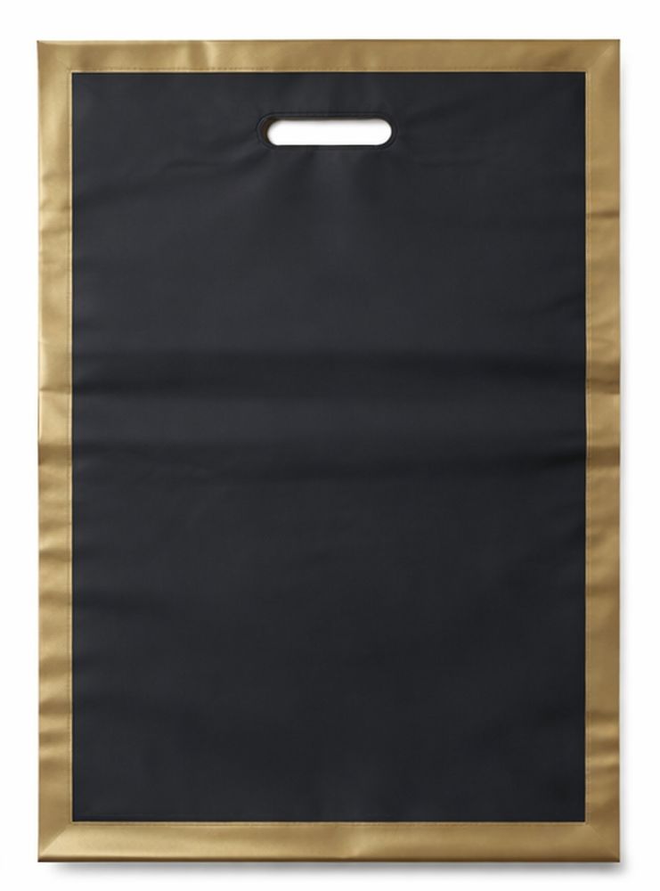 Пакет поліетиленовий з прорізною ручкою, 45 х 35см (10802 black-gold)