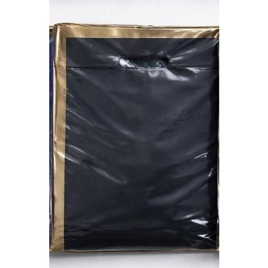 Пакет поліетиленовий з прорізною ручкою, 39 х 27см (10803 black-gold)