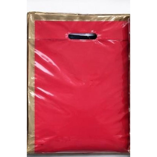 Пакет поліетиленовий з прорізною ручкою, 39 х 27см (10803 red-gold)