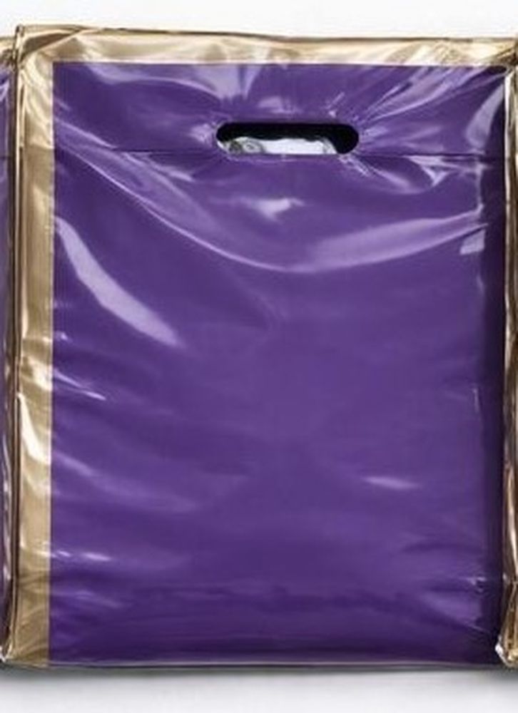 Пакет поліетиленовий з прорізною ручкою, 39 х 27см (10803 violet-gold)