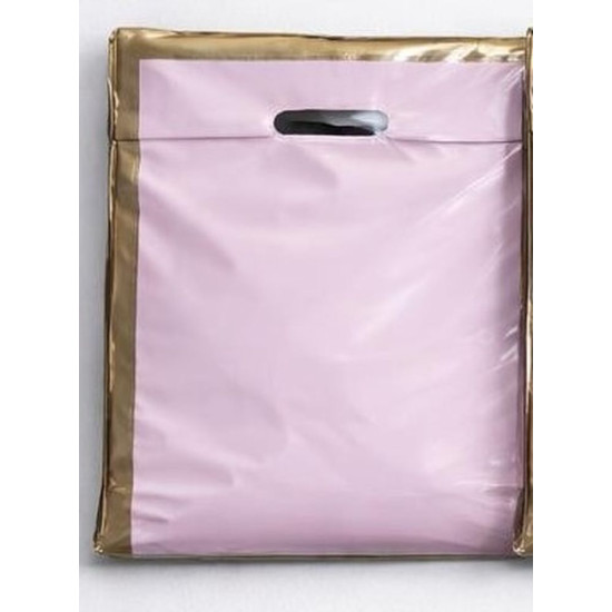 Пакет поліетиленовий з прорізною ручкою, 39 х 27см (10803 pink-gold)