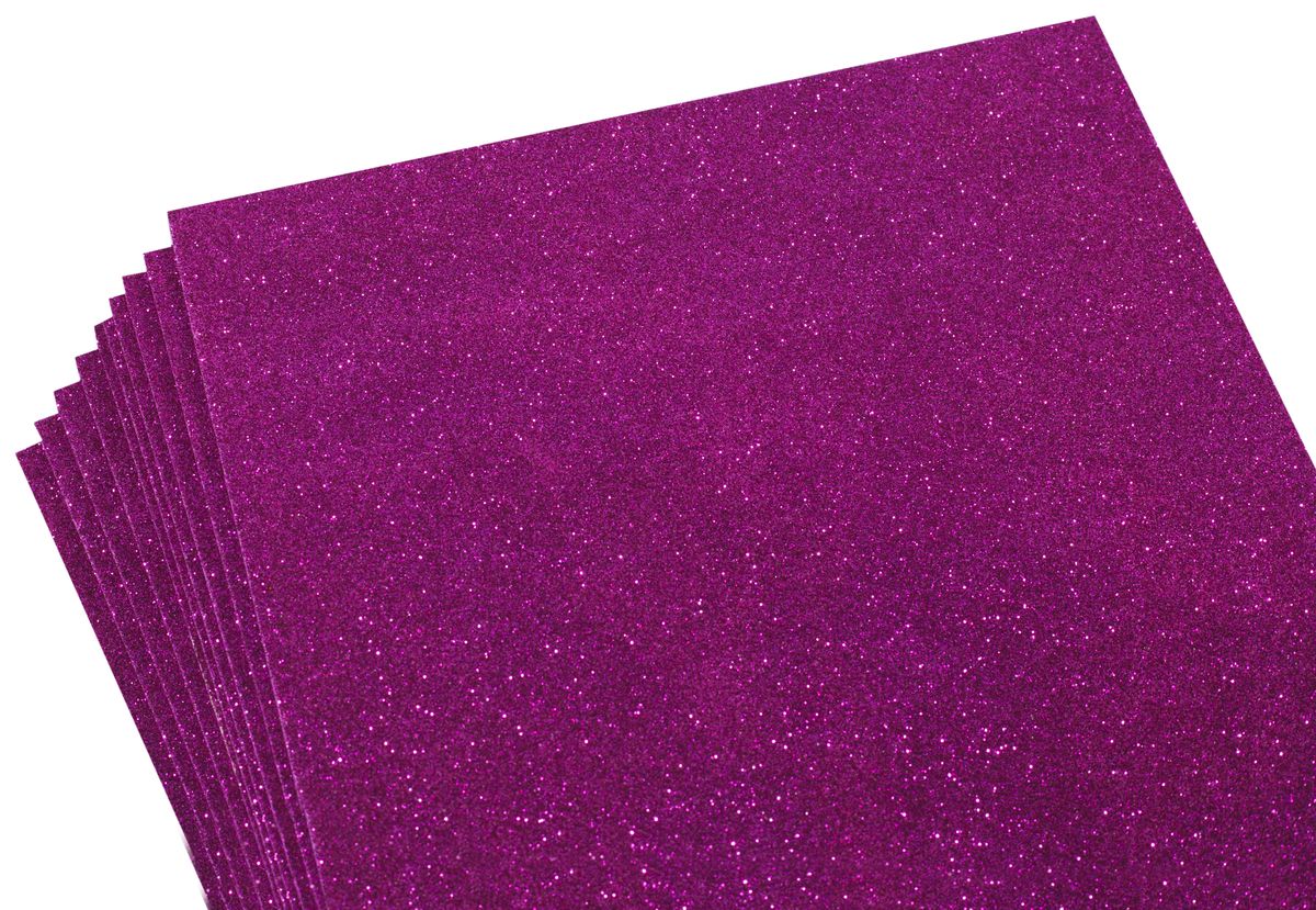 Фоамиран 1,8мм  малиновый с глиттером -10листов, 7942 Розовый Unison (7942)
