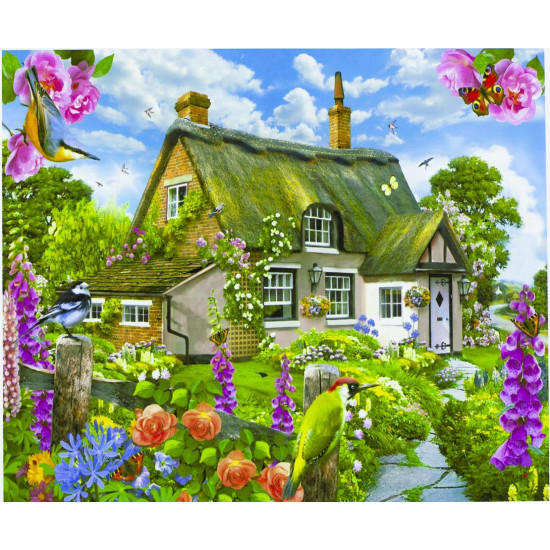 Картина за номерами "Будиночок в селі" 40 * 50см, крас.-акрил, кисть-3шт. Різнокольоровий Unison (5714)